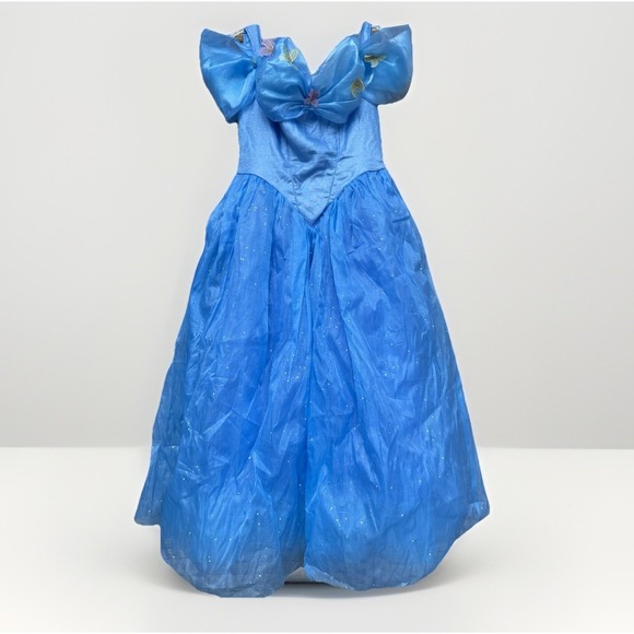 Disney Cinderella 2015 Lily James Movie Dress Adult Costume Sz L Blue Princess - Picture 1 of 16
